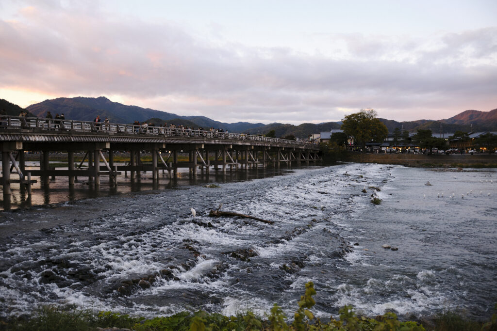 arashiyama bamboo forest and sagano river bridge